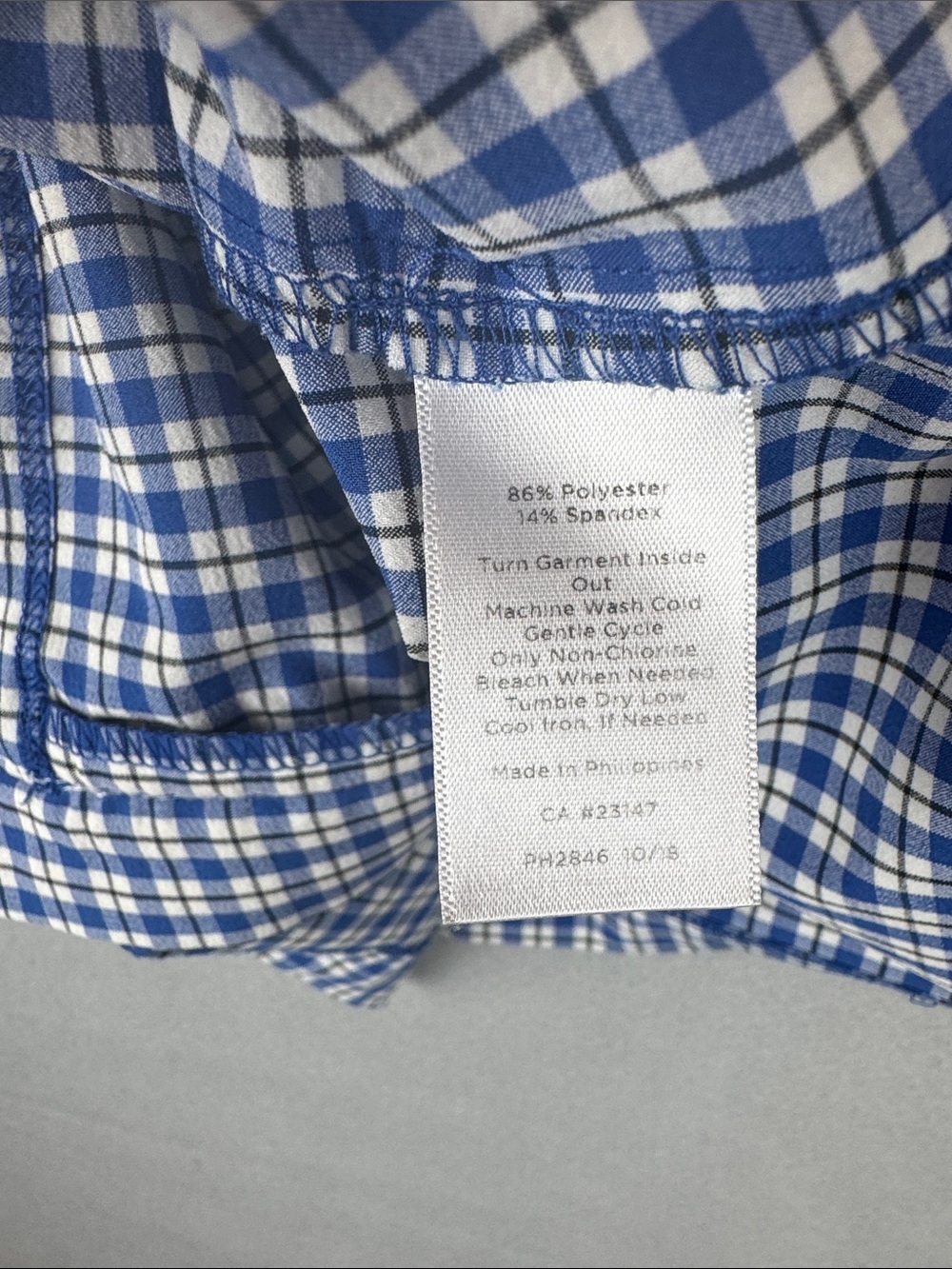 T by Talbots Lightweight Zip Up Jacket Blue & White Plaid Size Large Petite - Picture 8 of 10